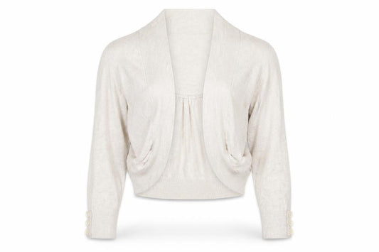 Wallis Women Ivory Open Front Cardigan Size S Cotton Viscose Knit