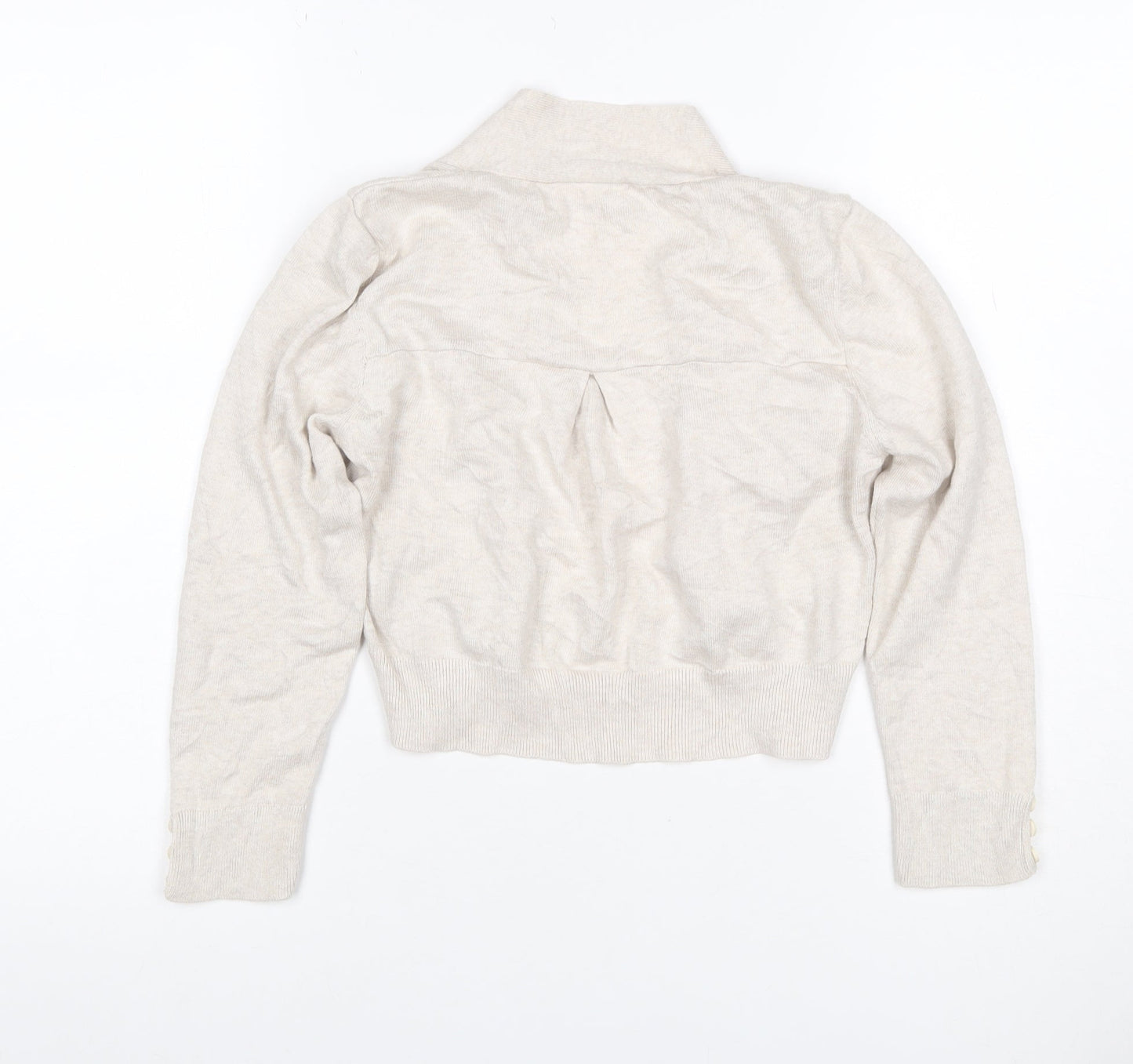 Wallis Women Ivory Open Front Cardigan Size S Cotton Viscose Knit