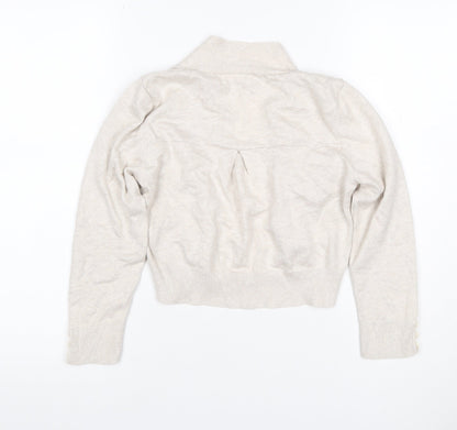 Wallis Women Ivory Open Front Cardigan Size S Cotton Viscose Knit