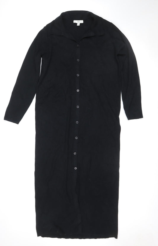 Marks & Spencer Women Black UK 16 Long Sleeve Shirt Dress