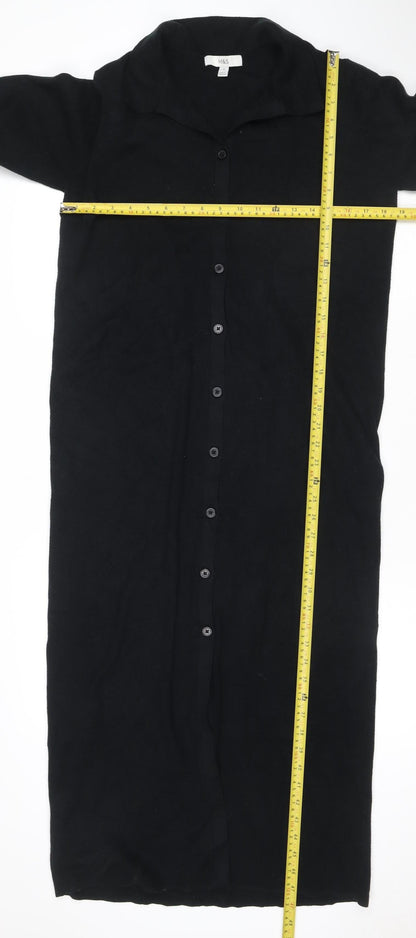 Marks and Spencer Women Black UK 16 Long Sleeve Shirt Dress