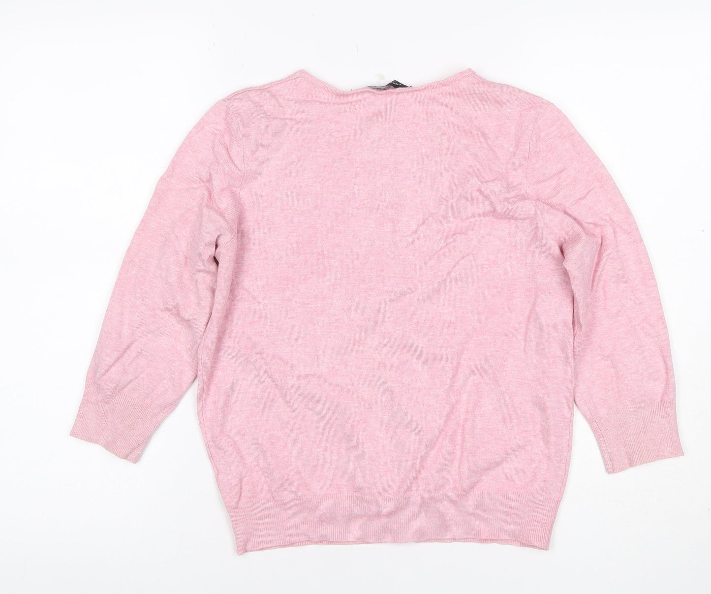 Dorothy Perkins Women Pink Size 14 Beaded Bow Knit Cardigan
