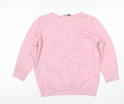 Dorothy Perkins Women Pink Size 14 Beaded Bow Knit Cardigan