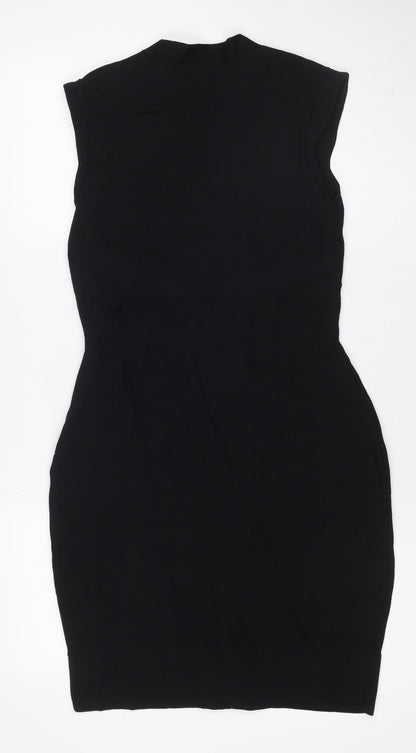 Phase Eight Women Black UK 12 Sleeveless V-Neck Knee Length Sheath Dress