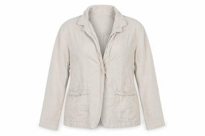 Per Una Women Beige UK 18 Linen Open Front Lightweight Suit Jacket