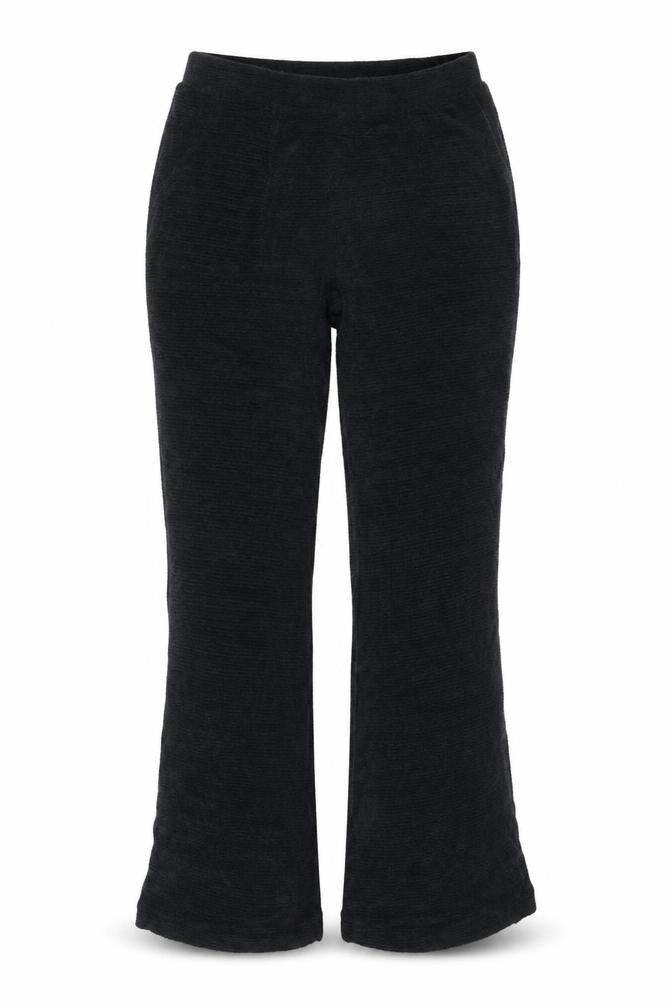 Marks and Spencer Women Black M Knit Wide-Leg Stretch Trousers