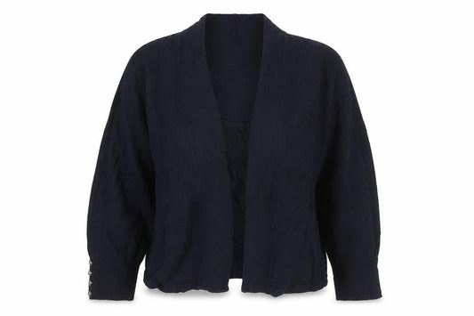 Wallis Women’s Navy Blue M Open Cardigan Gold Button Cuffs Long Sleeve