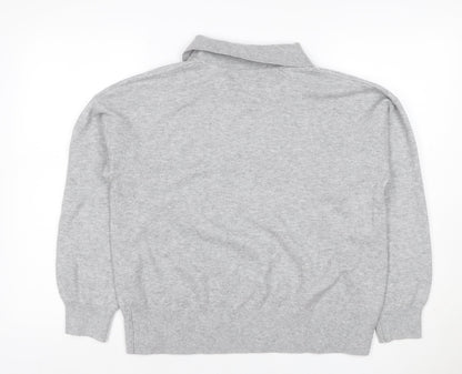 Marks and Spencer Women Grey M Roll Neck Knit Pullover Jumper