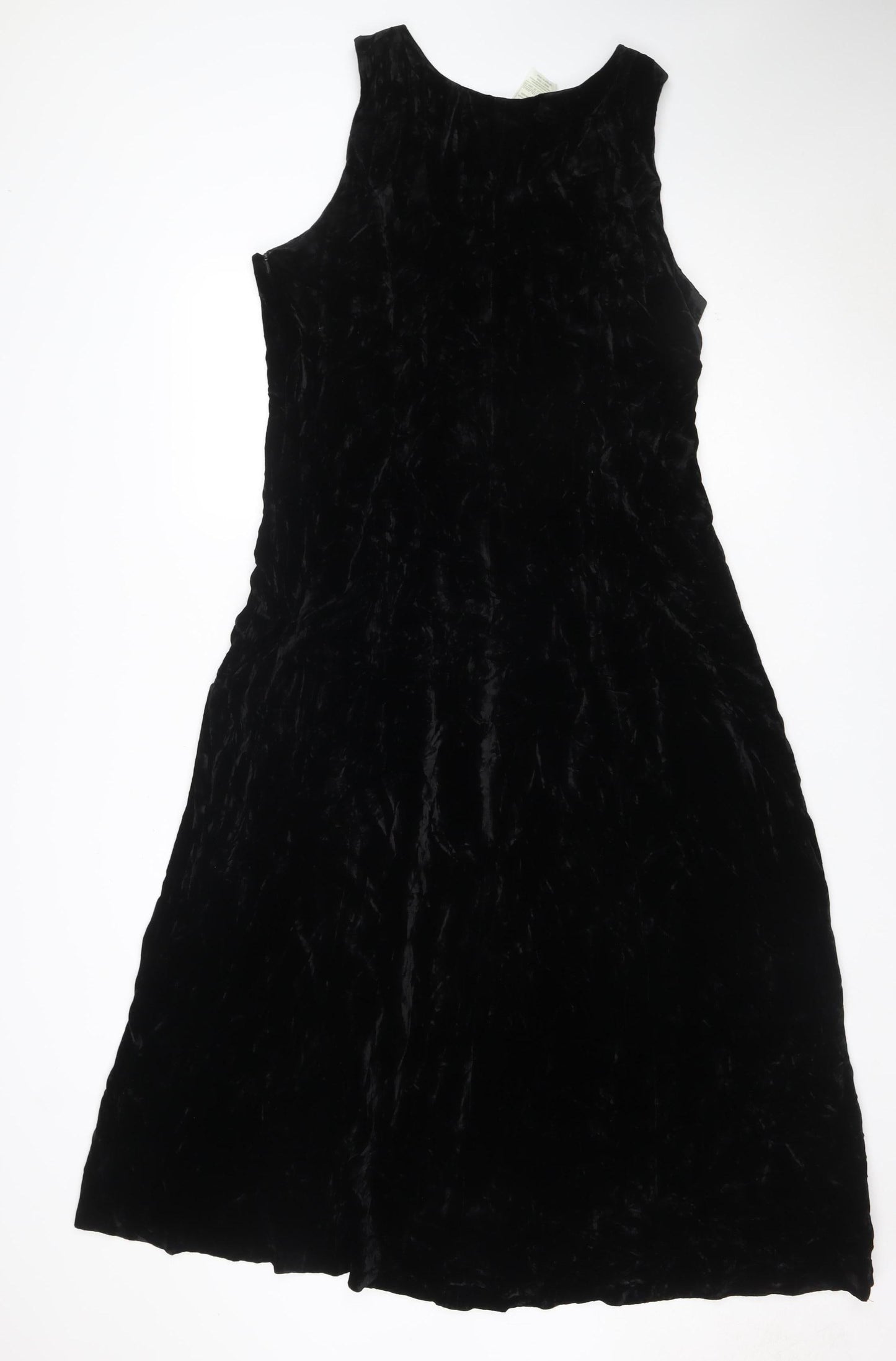 Unknown Brand Women's Black UK 14 Long Silk Velvet A-Line Dress
