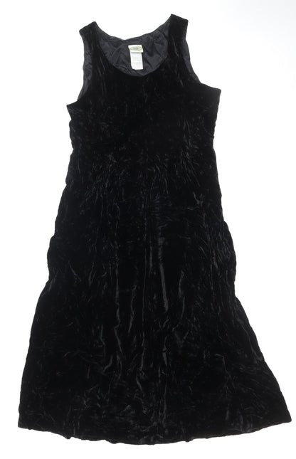 Unknown Brand Women's Black UK 14 Long Silk Velvet A-Line Dress