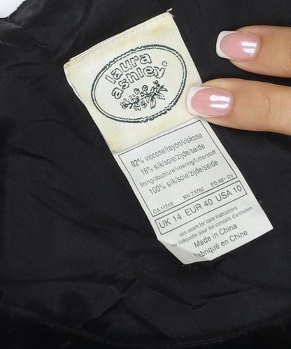 Unknown Brand Women's Black UK 14 Long Silk Velvet A-Line Dress