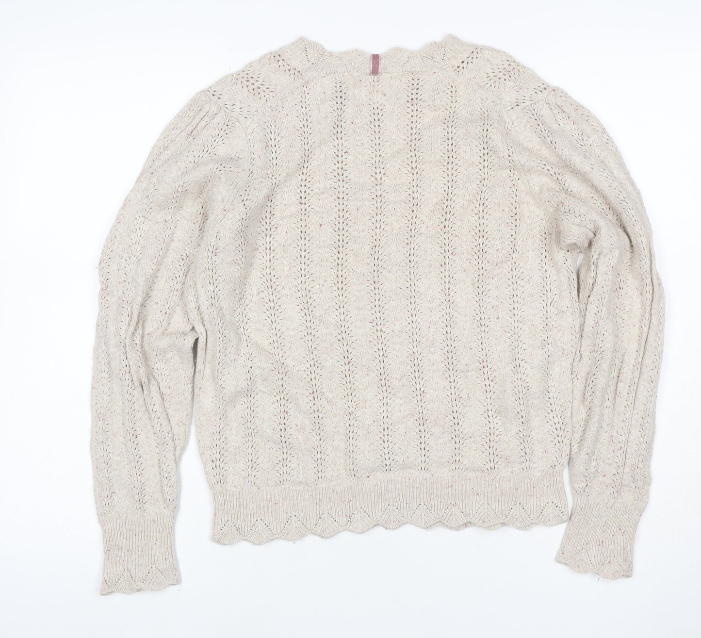 Per Una Women’s Ivory Size 12 Open Knit Wool Blend Pullover Jumper