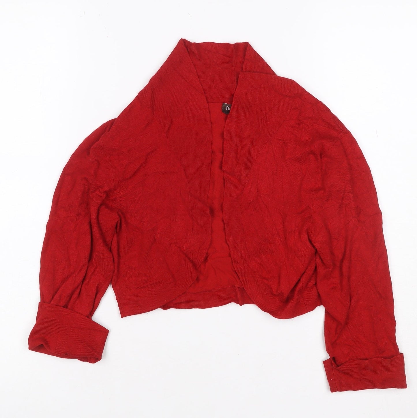Phase Eight Women Red Size 12 Open Knit Long Sleeve Cardigan