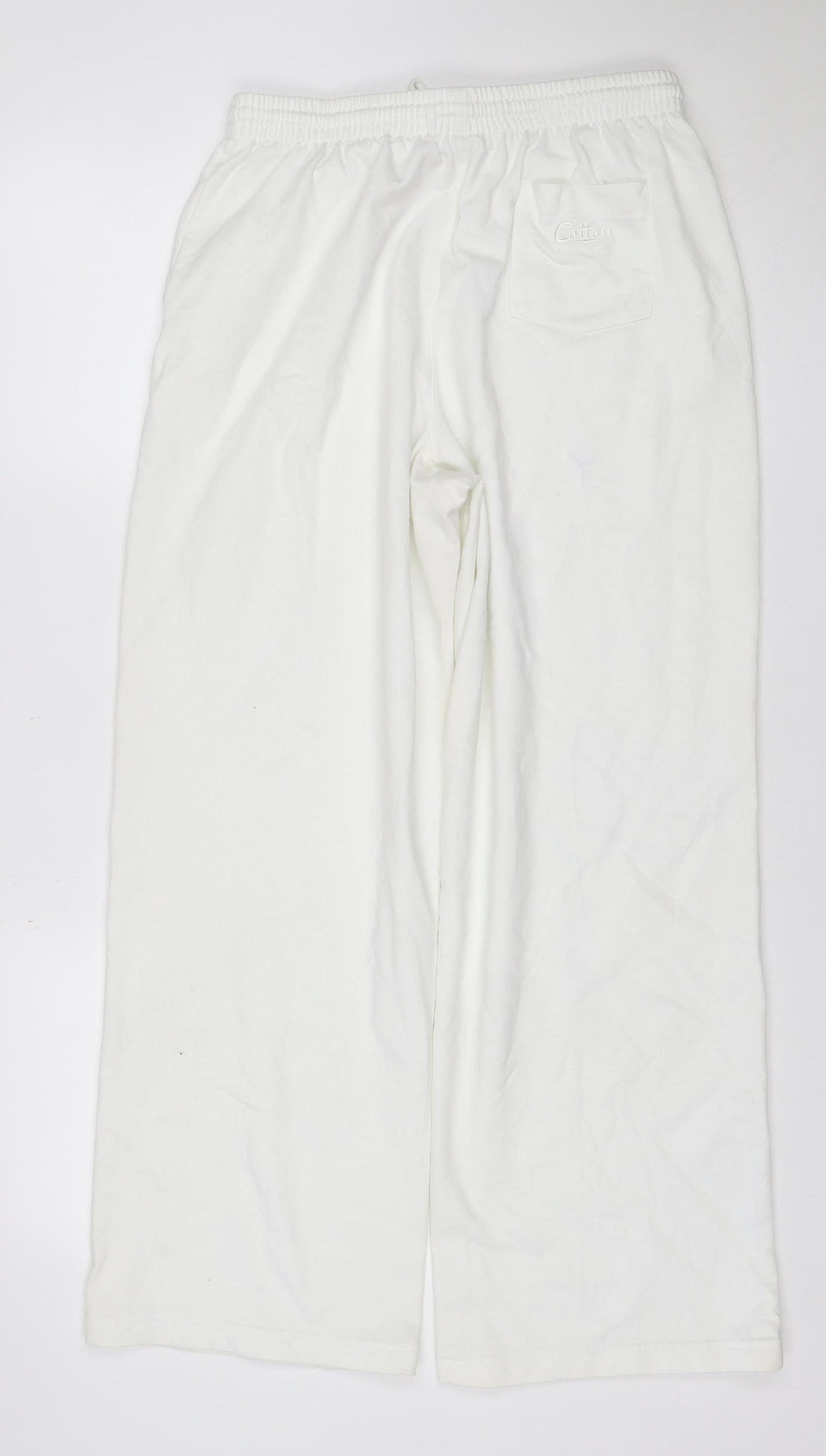 Cotton Traders Women White M Jogger Sweatpants Drawstring Pocket