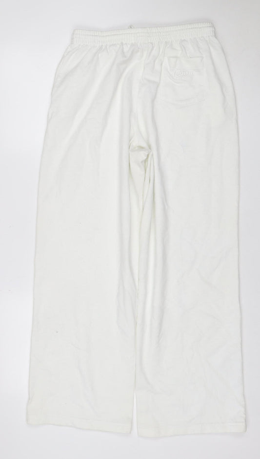 Cotton Traders Women White M Jogger Sweatpants Drawstring Pocket