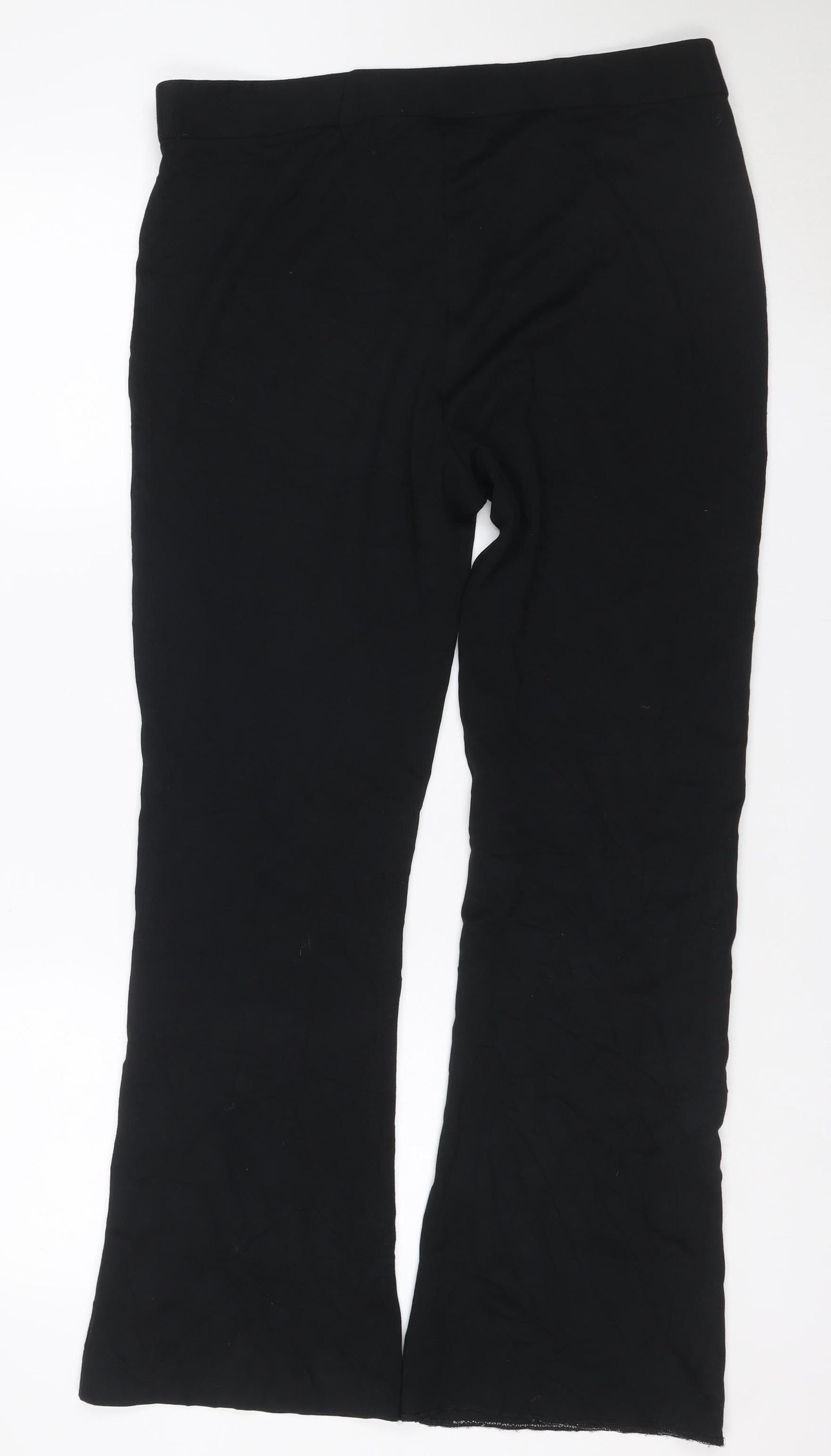 Marks and Spencer Women Black UK 18 Wide Leg Pull-On Trousers