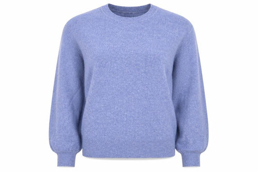 ASOS Design Women's Blue UK 8 Crew Neck Balloon Sleeve Knit Jumper