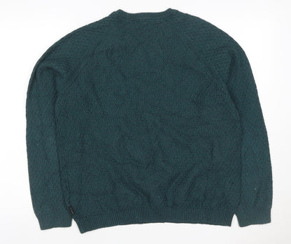 Ted Baker Men's Green L Textured Knit Crew Neck Pullover Jumper