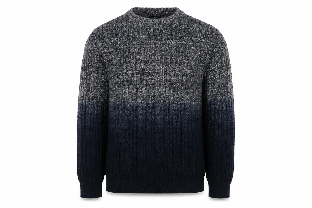 Next Men Black Grey Large Cable Knit Crew Neck Cotton Pullover Jumper
