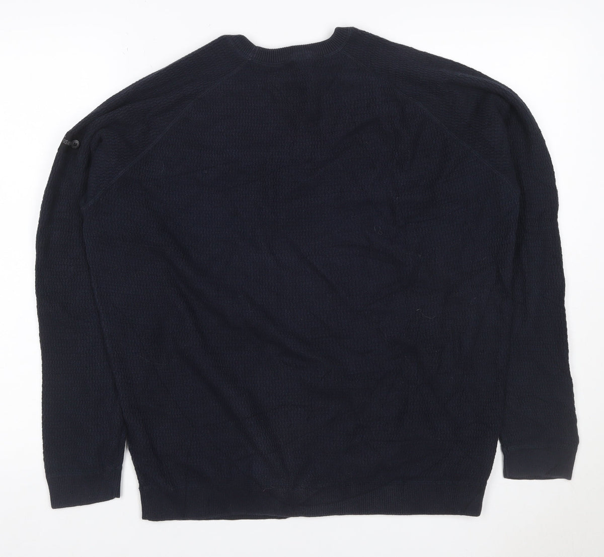 Dissident Men’s Navy Blue 3XL Crew Neck Knit Pullover Jumper Logo