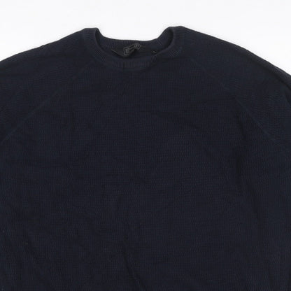 Dissident Men’s Navy Blue 3XL Crew Neck Knit Pullover Jumper Logo
