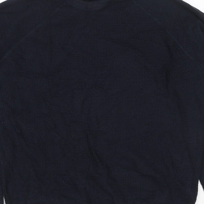 Dissident Men’s Navy Blue 3XL Crew Neck Knit Pullover Jumper Logo