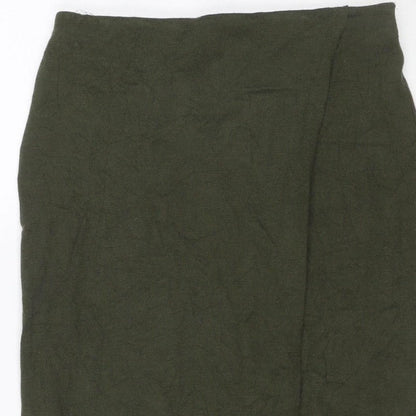 Mango Women’s Green UK 10 Stretch Knit Pencil Knee Length Skirt