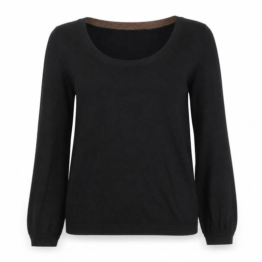 Boden Women Black UK 8 V-Neck Cashmere Angora Blend Knit Jumper