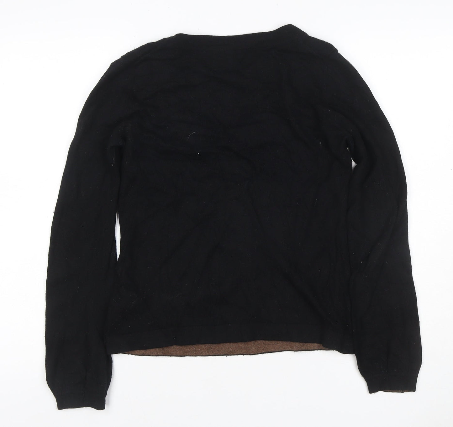 Boden Women Black UK 8 V-Neck Cashmere Angora Blend Knit Jumper