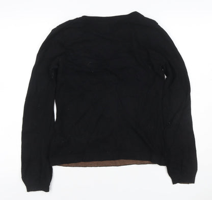 Boden Women Black UK 8 V-Neck Cashmere Angora Blend Knit Jumper