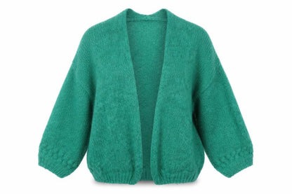 Grace & Mila Women Green S/M Open Knit Cardigan Long Sleeve