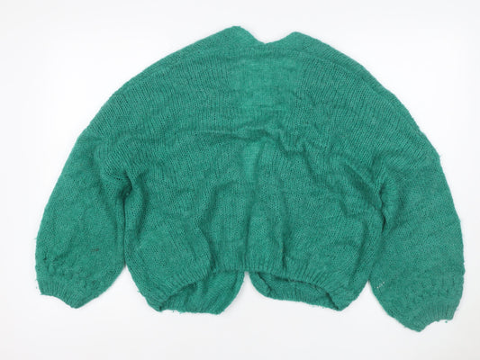 Grace & Mila Women Green S/M Open Knit Cardigan Long Sleeve
