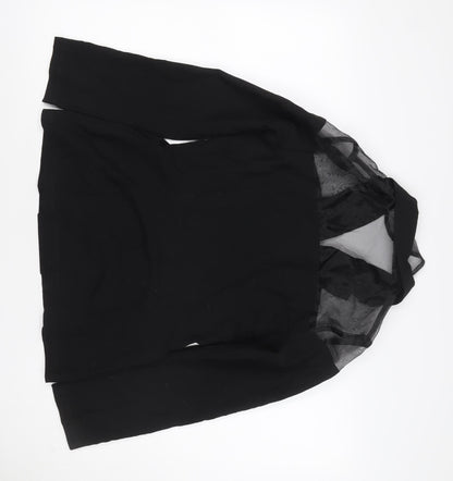 Unique21 Women’s Black UK 12 Double-Breasted Sheer Panel Blazer