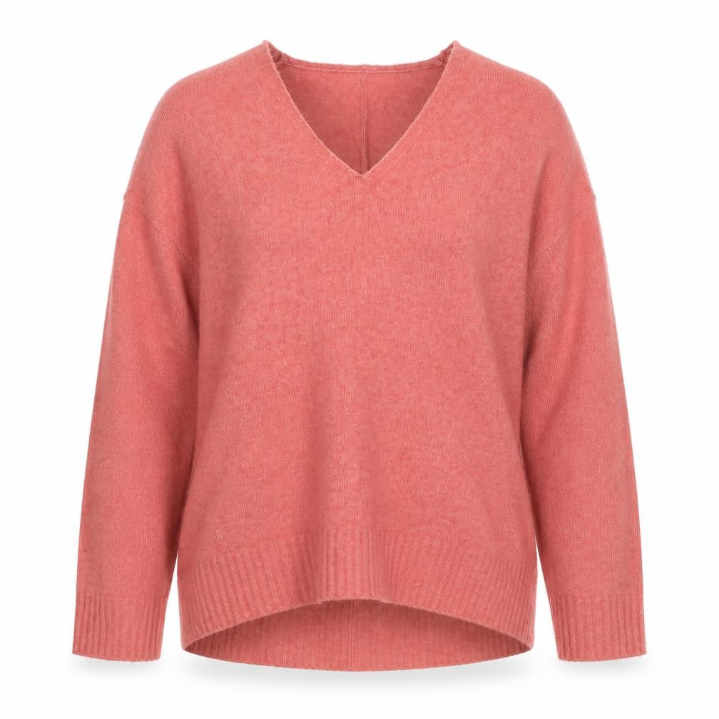 Mango Women’s Pink Size S V-Neck Long Sleeve Knit Pullover Jumper