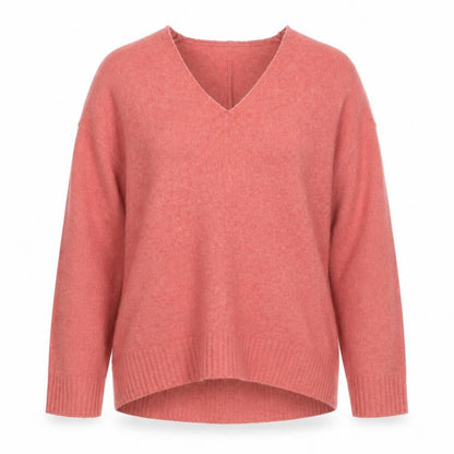 Mango Women’s Pink Size S V-Neck Long Sleeve Knit Pullover Jumper