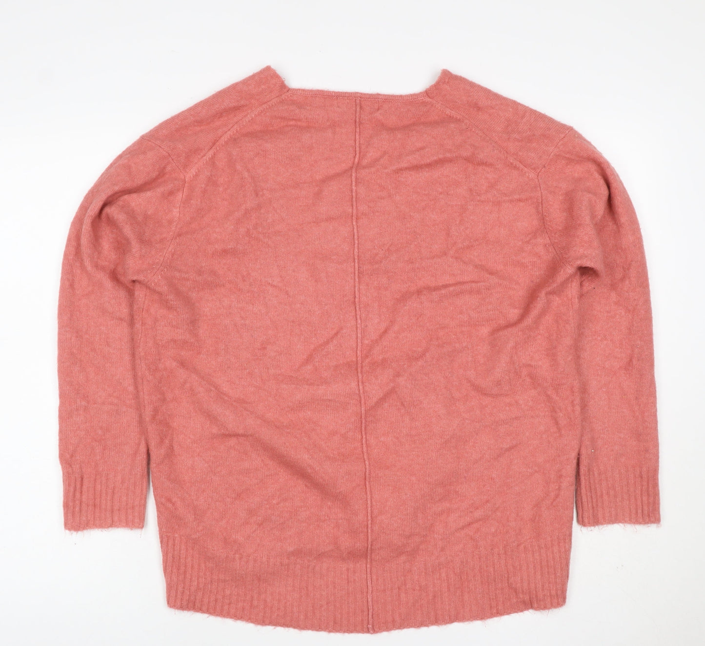 MNG Women’s Pink Size S V-Neck Long Sleeve Knit Pullover Jumper