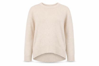 New Look Women Beige S Open Knit Crew Neck Long Sleeve Jumper
