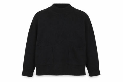 Whistles Women Black S Merino Wool High Neck Pocket Pullover Jumper