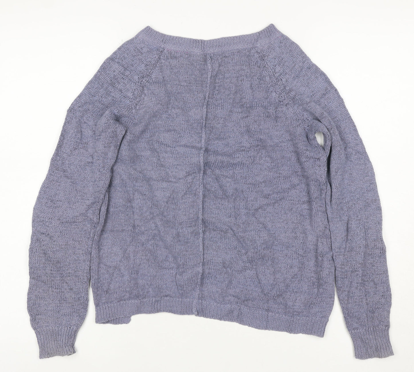 White Stuff Women’s Purple Size 14 Round Neck Knit Pullover Jumper