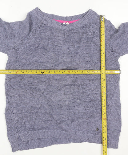 White Stuff Women’s Purple Size 14 Round Neck Knit Pullover Jumper