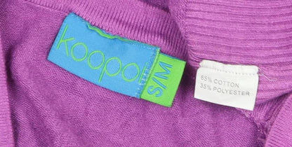 Kooples Women Purple S Knee Length Jumper Dress Rhinestone Long Sleeve