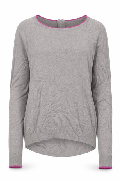 Marks & Spencer Women Grey Merino Wool UK 10 1/4 Zip Knit Jumper