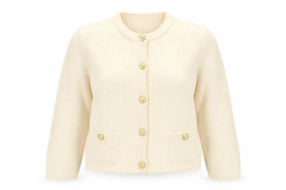 Marks and Spencer Women Ivory S Rib Knit Button Pocket Cardigan