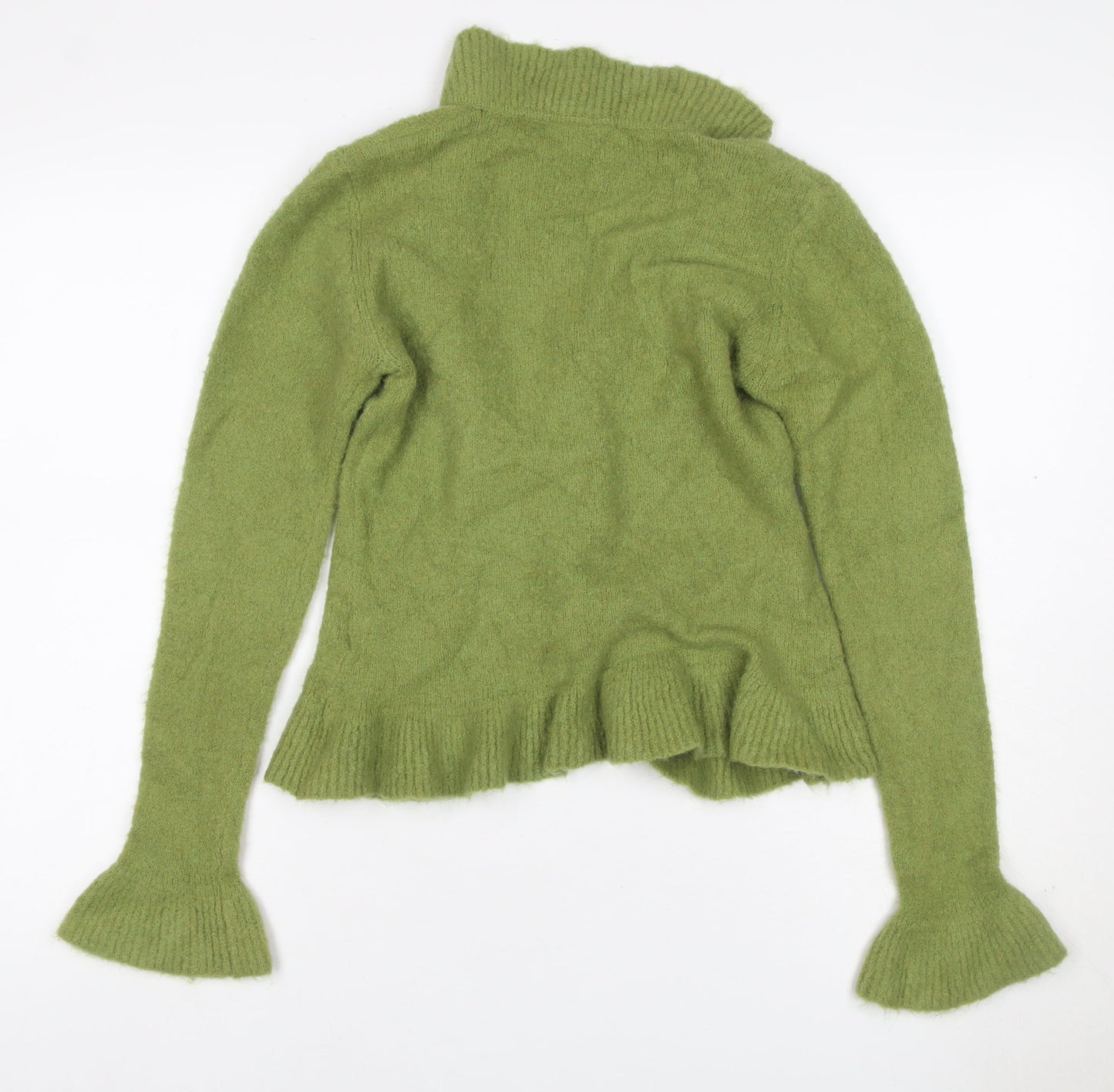 Principles Women Green M Mohair Blend Cowl Neck Pocket Cardigan