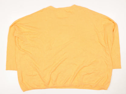 Haven Women Orange One Size Cotton Star Sequin 3/4 Sleeve Jumper