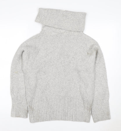 Marks & Spencer Women Grey XS Roll Neck Knit Pullover Jumper