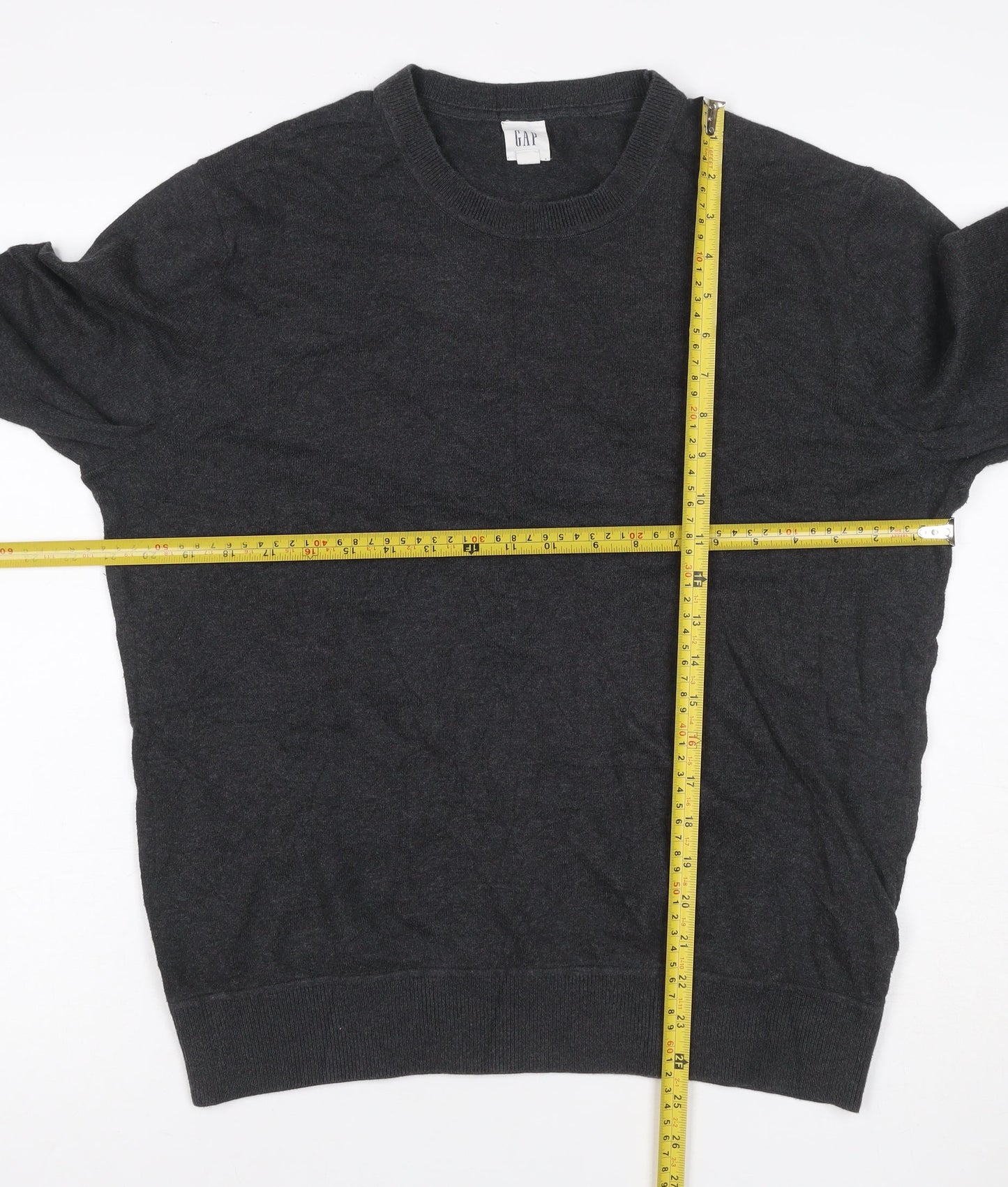 Gap Men’s Grey M Cotton Crew Neck Pullover Knit Jumper