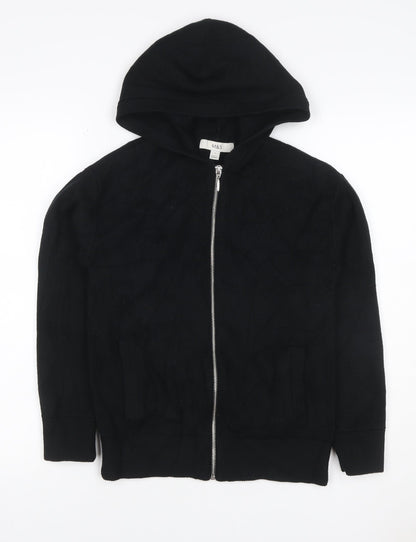 Marks and Spencer Women Black Size S Hooded Full Zip Knit Jumper