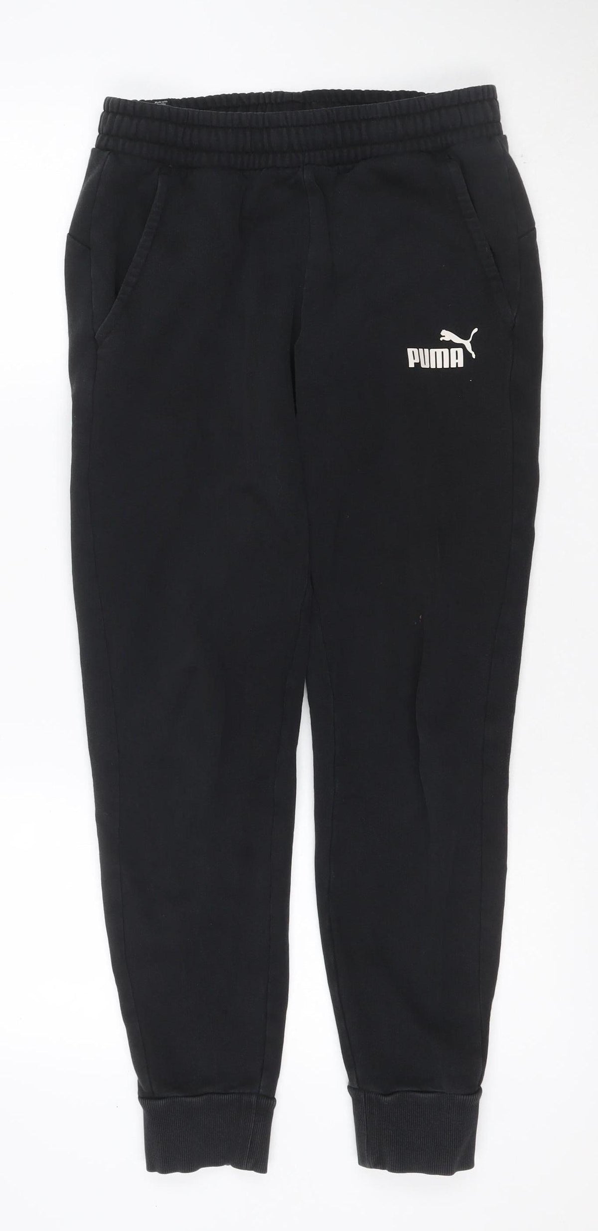 Puma Men's Black S Jogger Track Pants Elastic Waist Cuffed Sports Trousers