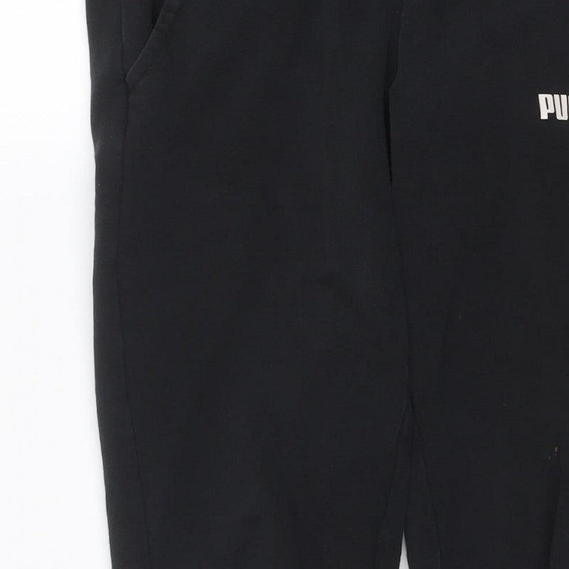 Puma Men's Black S Jogger Track Pants Elastic Waist Cuffed Sports Trousers
